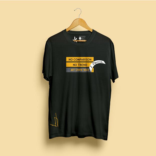 Men Half Sleeve 3D Design Tshirt-Black