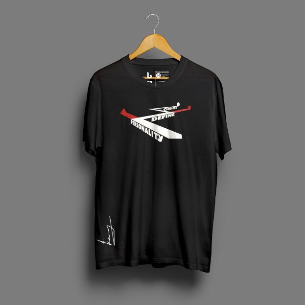 Men Half Sleeve Routes Design Tshirt-Black